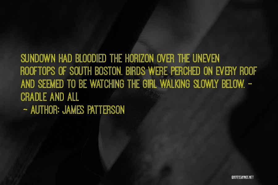 James Patterson Quotes: Sundown Had Bloodied The Horizon Over The Uneven Rooftops Of South Boston. Birds Were Perched On Every Roof And Seemed