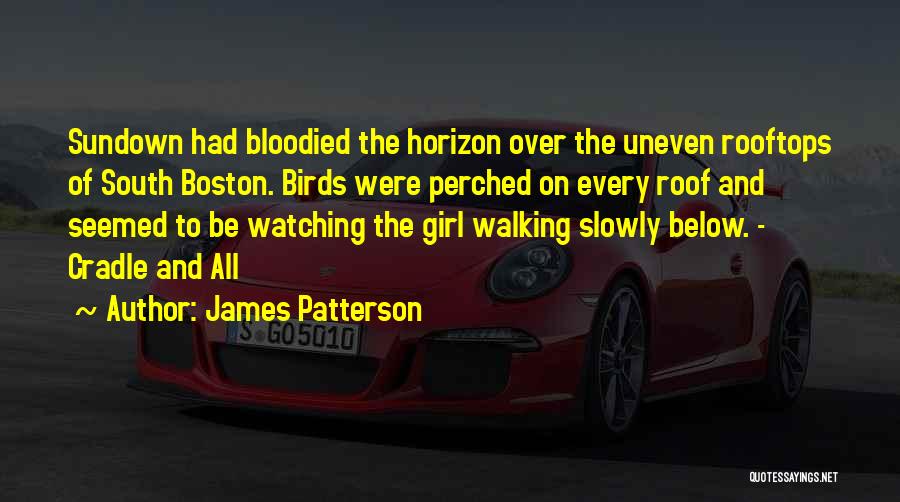 James Patterson Quotes: Sundown Had Bloodied The Horizon Over The Uneven Rooftops Of South Boston. Birds Were Perched On Every Roof And Seemed