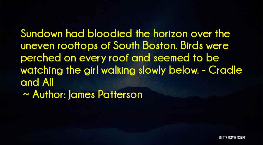 James Patterson Quotes: Sundown Had Bloodied The Horizon Over The Uneven Rooftops Of South Boston. Birds Were Perched On Every Roof And Seemed