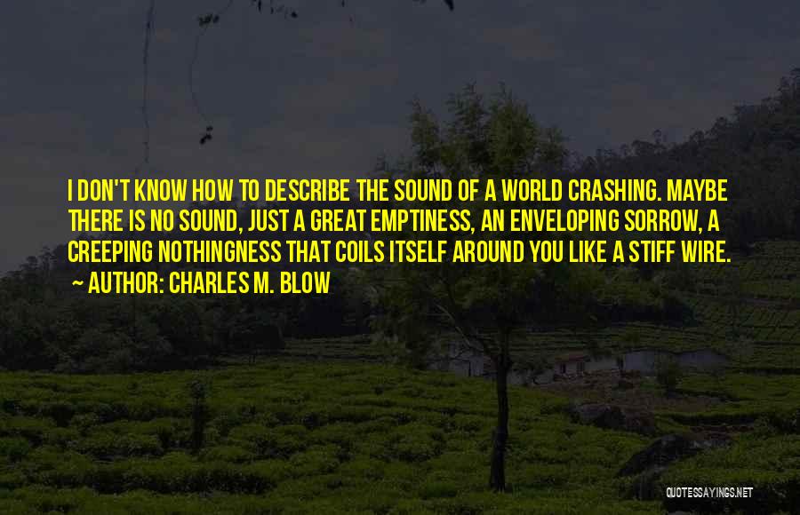 Charles M. Blow Quotes: I Don't Know How To Describe The Sound Of A World Crashing. Maybe There Is No Sound, Just A Great