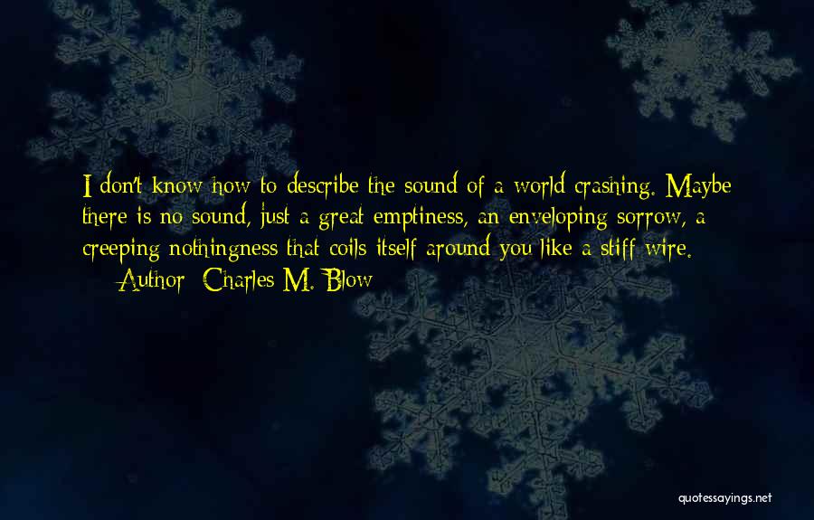 Charles M. Blow Quotes: I Don't Know How To Describe The Sound Of A World Crashing. Maybe There Is No Sound, Just A Great