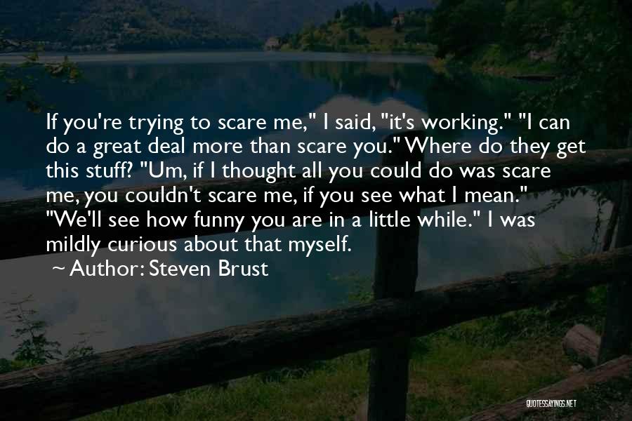 Steven Brust Quotes: If You're Trying To Scare Me, I Said, It's Working. I Can Do A Great Deal More Than Scare You.