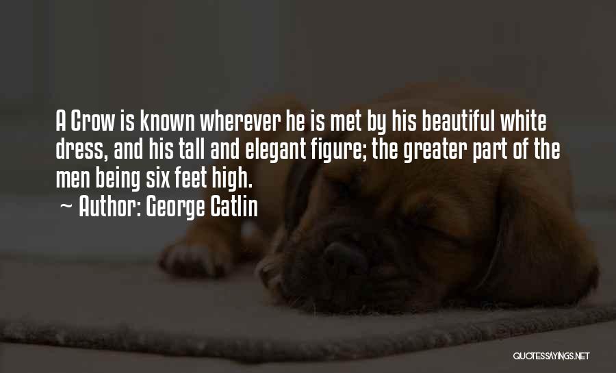 George Catlin Quotes: A Crow Is Known Wherever He Is Met By His Beautiful White Dress, And His Tall And Elegant Figure; The