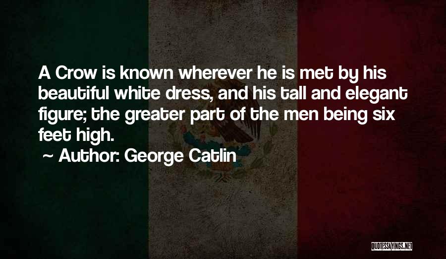 George Catlin Quotes: A Crow Is Known Wherever He Is Met By His Beautiful White Dress, And His Tall And Elegant Figure; The