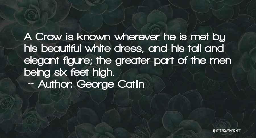 George Catlin Quotes: A Crow Is Known Wherever He Is Met By His Beautiful White Dress, And His Tall And Elegant Figure; The