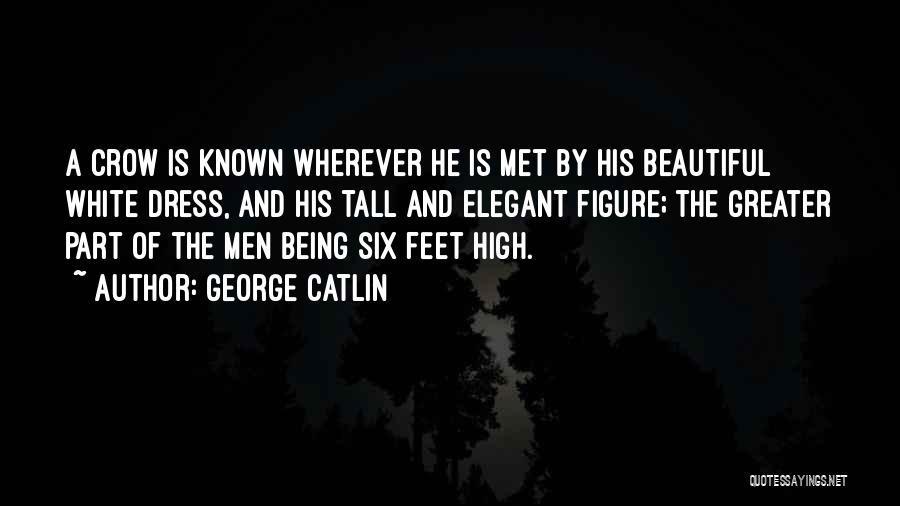 George Catlin Quotes: A Crow Is Known Wherever He Is Met By His Beautiful White Dress, And His Tall And Elegant Figure; The