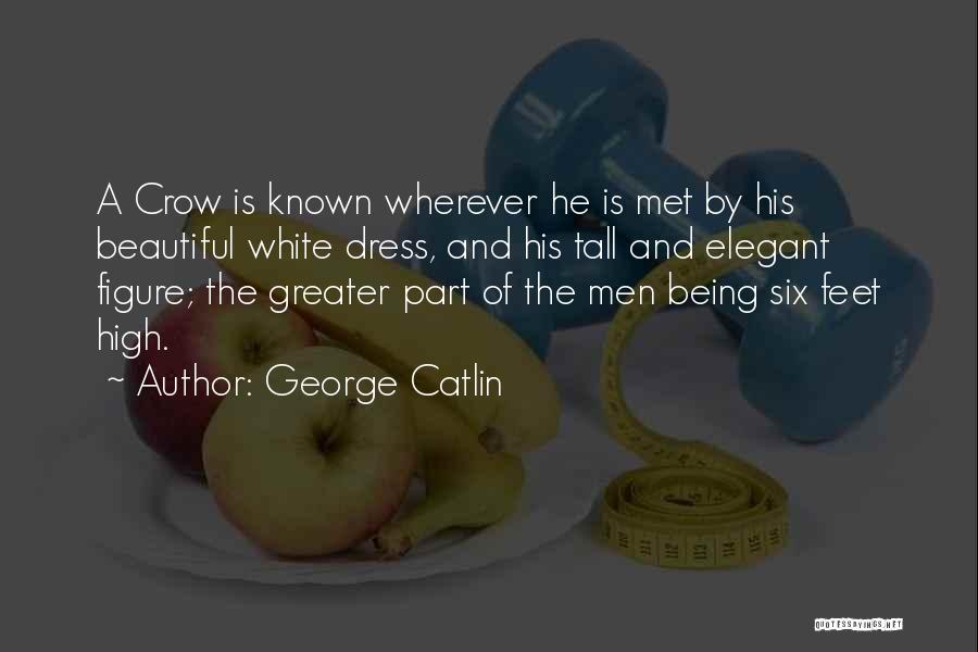 George Catlin Quotes: A Crow Is Known Wherever He Is Met By His Beautiful White Dress, And His Tall And Elegant Figure; The