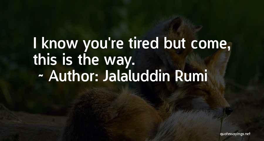 Jalaluddin Rumi Quotes: I Know You're Tired But Come, This Is The Way.