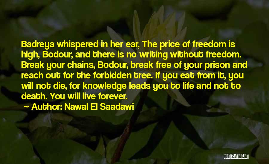 Nawal El Saadawi Quotes: Badreya Whispered In Her Ear, The Price Of Freedom Is High, Bodour, And There Is No Writing Without Freedom. Break