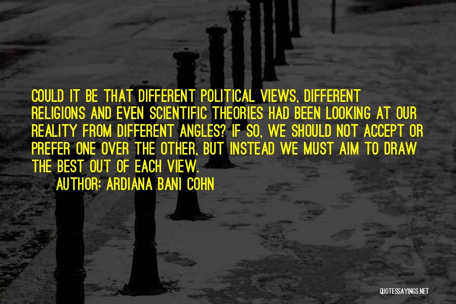 Ardiana Bani Cohn Quotes: Could It Be That Different Political Views, Different Religions And Even Scientific Theories Had Been Looking At Our Reality From