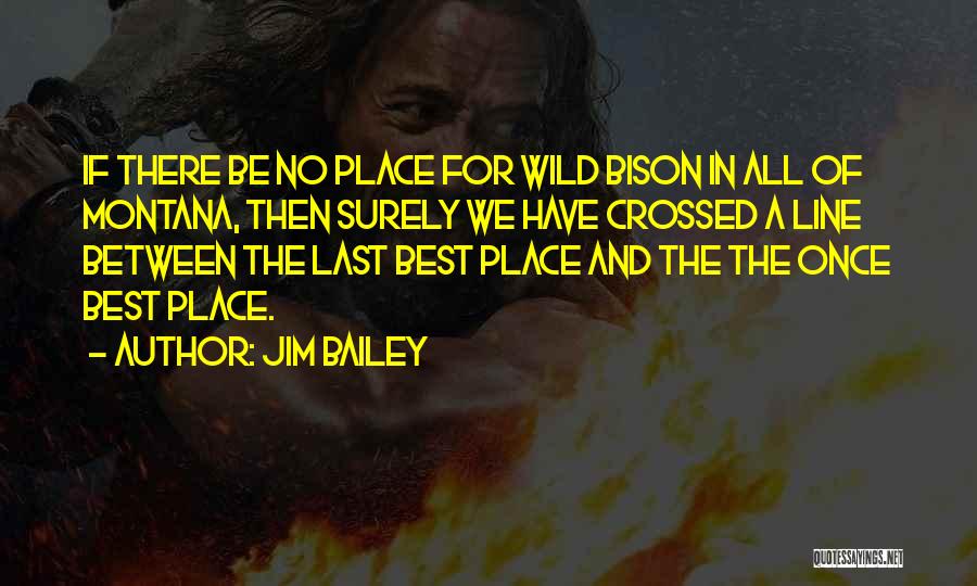 Jim Bailey Quotes: If There Be No Place For Wild Bison In All Of Montana, Then Surely We Have Crossed A Line Between