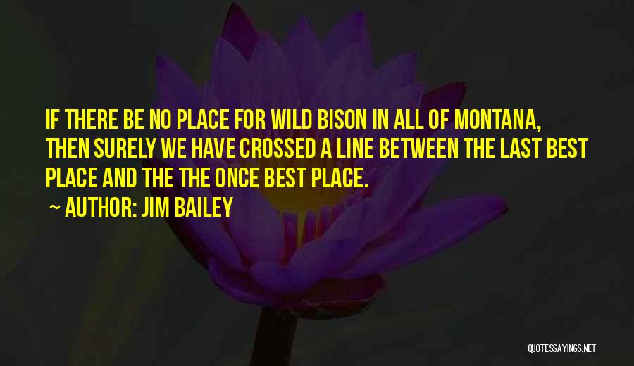Jim Bailey Quotes: If There Be No Place For Wild Bison In All Of Montana, Then Surely We Have Crossed A Line Between