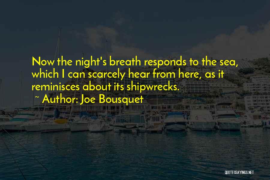 Joe Bousquet Quotes: Now The Night's Breath Responds To The Sea, Which I Can Scarcely Hear From Here, As It Reminisces About Its