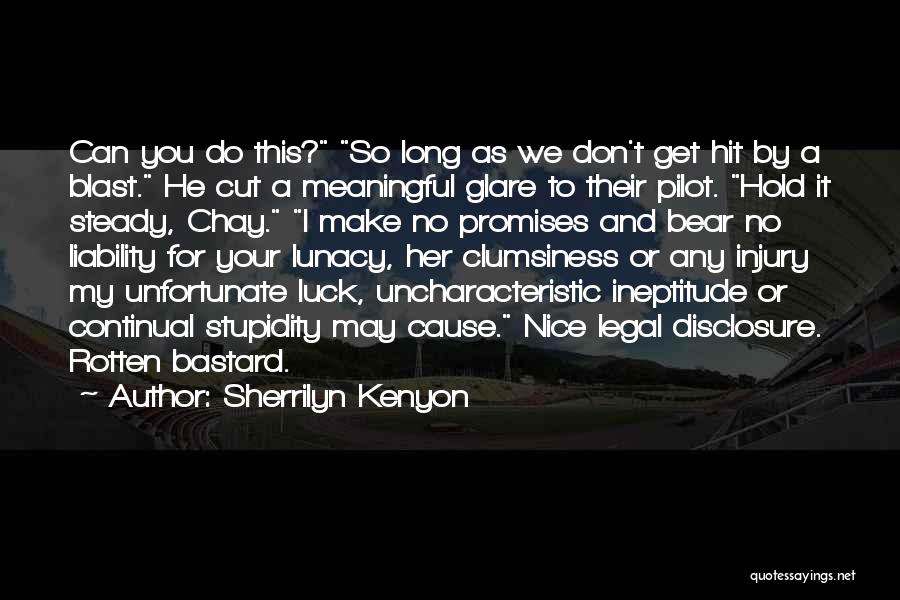 Sherrilyn Kenyon Quotes: Can You Do This? So Long As We Don't Get Hit By A Blast. He Cut A Meaningful Glare To