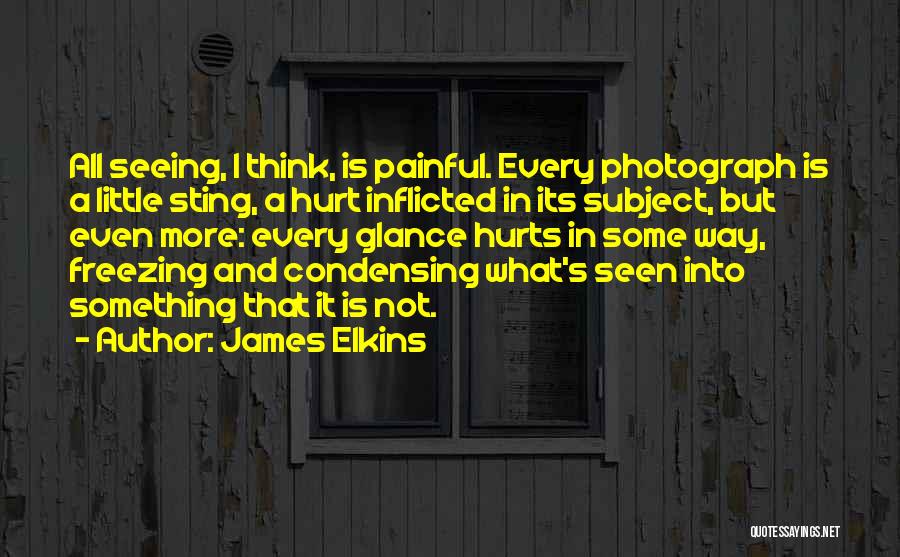 James Elkins Quotes: All Seeing, I Think, Is Painful. Every Photograph Is A Little Sting, A Hurt Inflicted In Its Subject, But Even