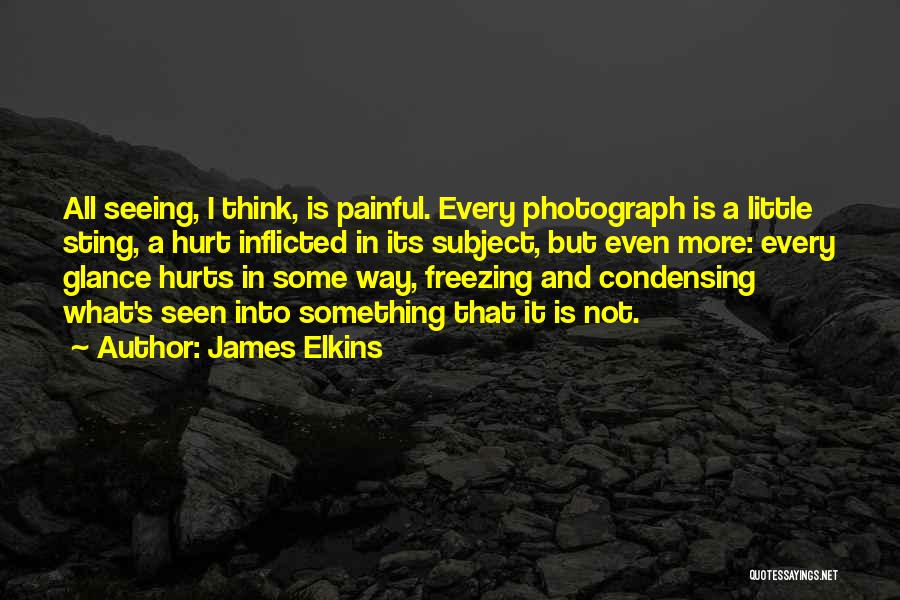 James Elkins Quotes: All Seeing, I Think, Is Painful. Every Photograph Is A Little Sting, A Hurt Inflicted In Its Subject, But Even