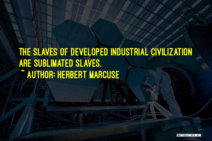 Herbert Marcuse Quotes: The Slaves Of Developed Industrial Civilization Are Sublimated Slaves.