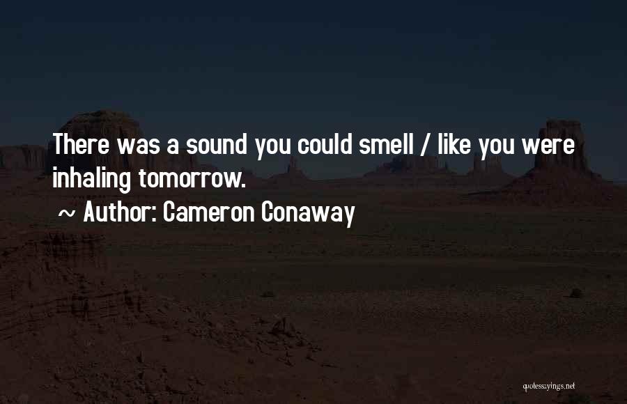 Cameron Conaway Quotes: There Was A Sound You Could Smell / Like You Were Inhaling Tomorrow.