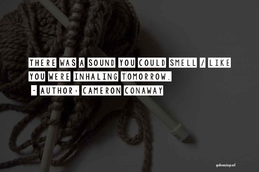 Cameron Conaway Quotes: There Was A Sound You Could Smell / Like You Were Inhaling Tomorrow.