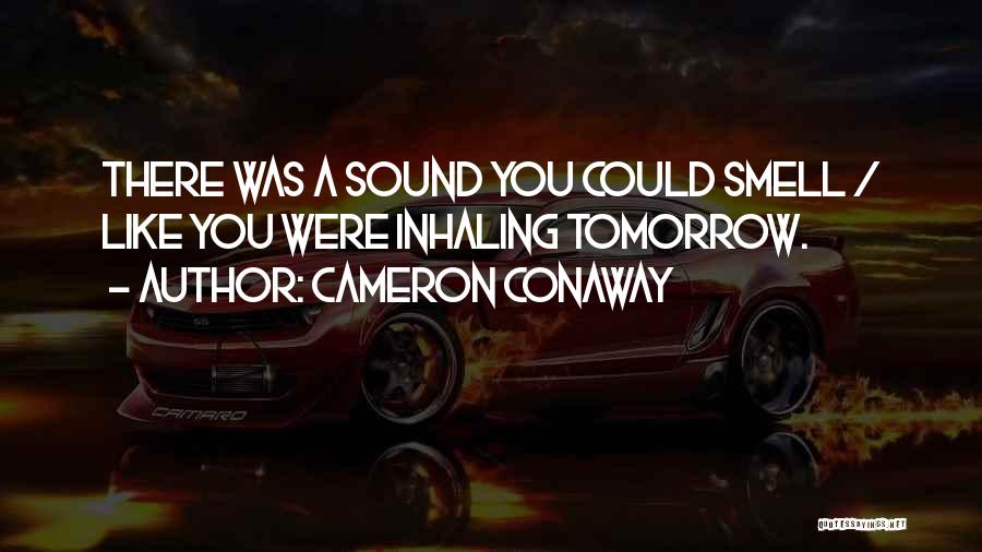 Cameron Conaway Quotes: There Was A Sound You Could Smell / Like You Were Inhaling Tomorrow.
