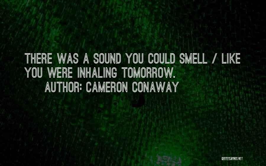 Cameron Conaway Quotes: There Was A Sound You Could Smell / Like You Were Inhaling Tomorrow.