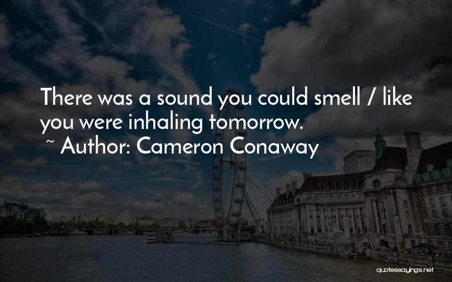 Cameron Conaway Quotes: There Was A Sound You Could Smell / Like You Were Inhaling Tomorrow.