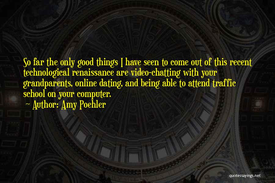 Amy Poehler Quotes: So Far The Only Good Things I Have Seen To Come Out Of This Recent Technological Renaissance Are Video-chatting With