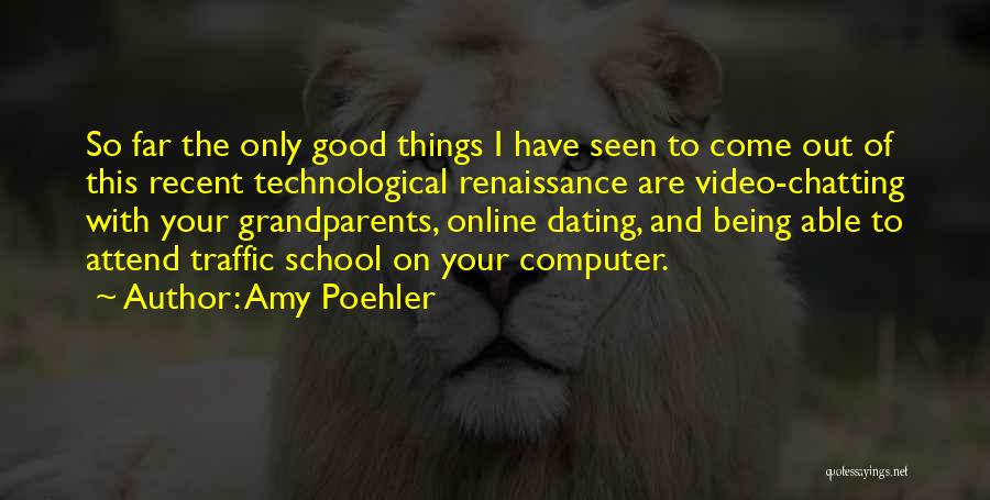 Amy Poehler Quotes: So Far The Only Good Things I Have Seen To Come Out Of This Recent Technological Renaissance Are Video-chatting With