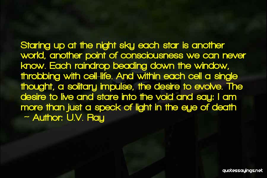 U.V. Ray Quotes: Staring Up At The Night Sky Each Star Is Another World, Another Point Of Consciousness We Can Never Know. Each