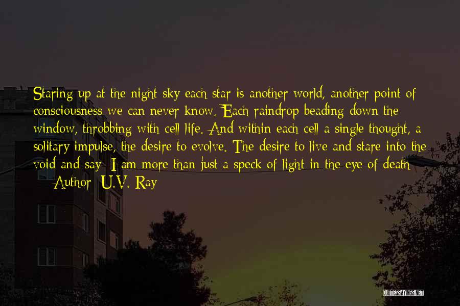 U.V. Ray Quotes: Staring Up At The Night Sky Each Star Is Another World, Another Point Of Consciousness We Can Never Know. Each