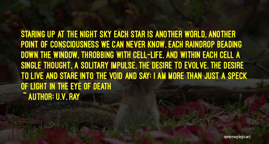 U.V. Ray Quotes: Staring Up At The Night Sky Each Star Is Another World, Another Point Of Consciousness We Can Never Know. Each