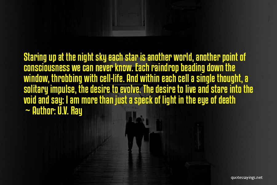 U.V. Ray Quotes: Staring Up At The Night Sky Each Star Is Another World, Another Point Of Consciousness We Can Never Know. Each