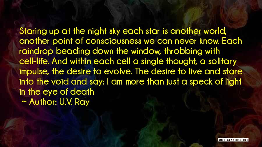 U.V. Ray Quotes: Staring Up At The Night Sky Each Star Is Another World, Another Point Of Consciousness We Can Never Know. Each