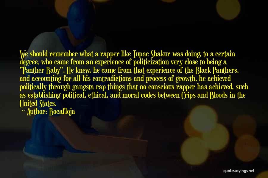 Bocafloja Quotes: We Should Remember What A Rapper Like Tupac Shakur Was Doing, To A Certain Degree, Who Came From An Experience