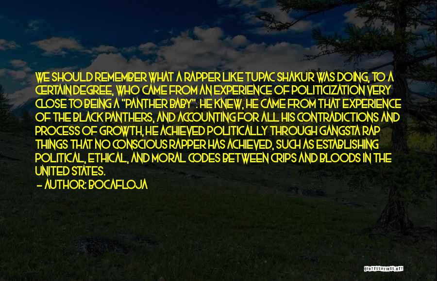 Bocafloja Quotes: We Should Remember What A Rapper Like Tupac Shakur Was Doing, To A Certain Degree, Who Came From An Experience