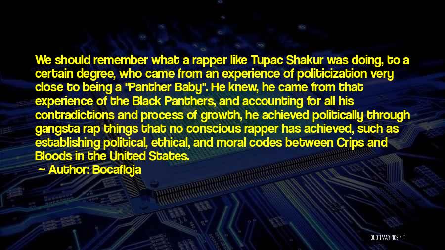 Bocafloja Quotes: We Should Remember What A Rapper Like Tupac Shakur Was Doing, To A Certain Degree, Who Came From An Experience