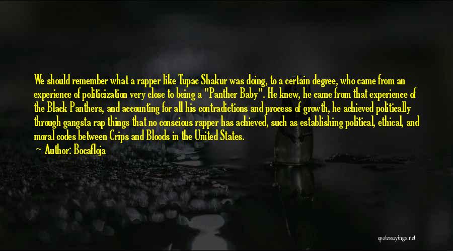 Bocafloja Quotes: We Should Remember What A Rapper Like Tupac Shakur Was Doing, To A Certain Degree, Who Came From An Experience