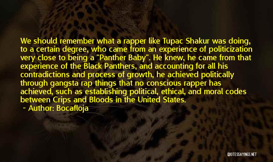 Bocafloja Quotes: We Should Remember What A Rapper Like Tupac Shakur Was Doing, To A Certain Degree, Who Came From An Experience