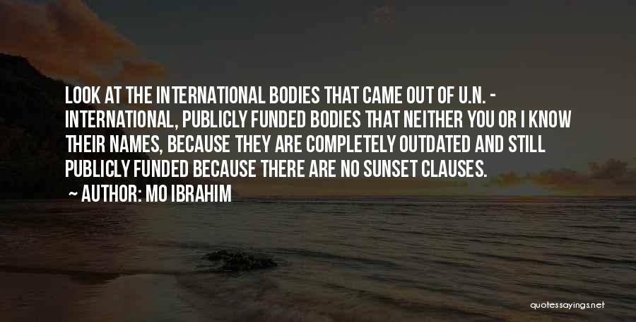 Mo Ibrahim Quotes: Look At The International Bodies That Came Out Of U.n. - International, Publicly Funded Bodies That Neither You Or I
