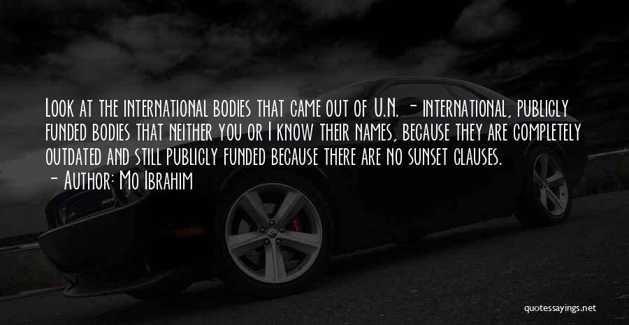 Mo Ibrahim Quotes: Look At The International Bodies That Came Out Of U.n. - International, Publicly Funded Bodies That Neither You Or I