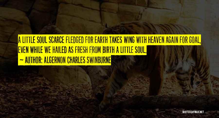 Algernon Charles Swinburne Quotes: A Little Soul Scarce Fledged For Earth Takes Wing With Heaven Again For Goal, Even While We Hailed As Fresh