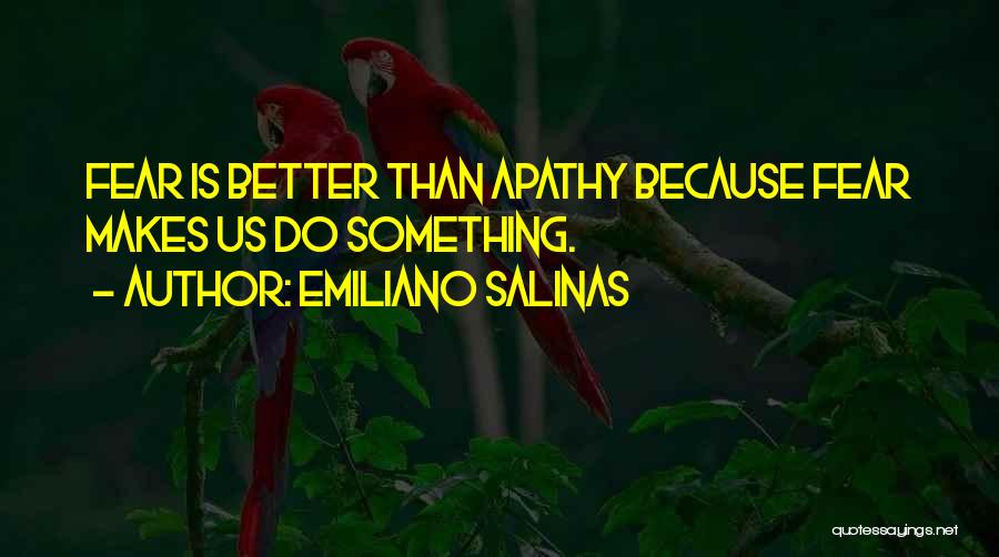 Emiliano Salinas Quotes: Fear Is Better Than Apathy Because Fear Makes Us Do Something.