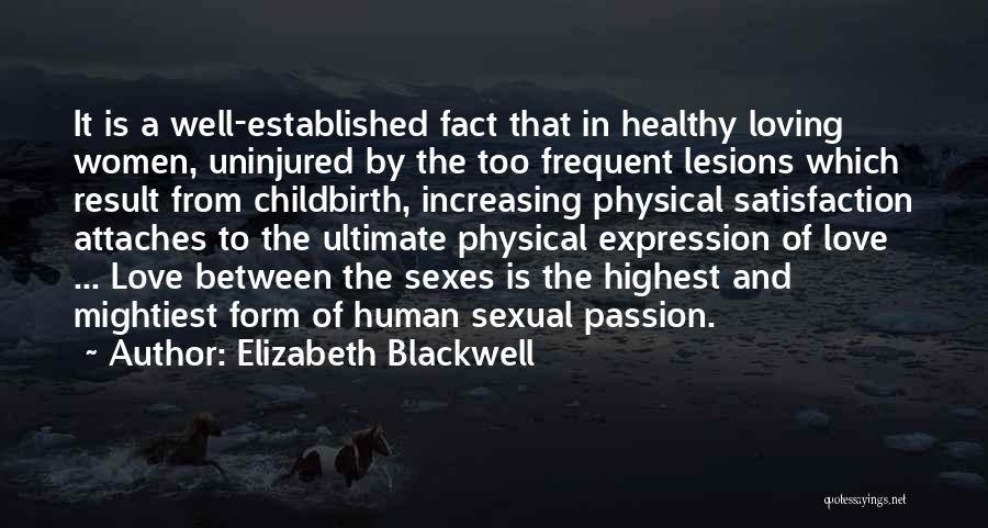 Elizabeth Blackwell Quotes: It Is A Well-established Fact That In Healthy Loving Women, Uninjured By The Too Frequent Lesions Which Result From Childbirth,