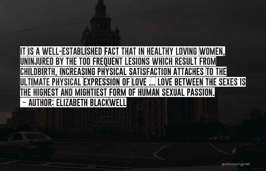 Elizabeth Blackwell Quotes: It Is A Well-established Fact That In Healthy Loving Women, Uninjured By The Too Frequent Lesions Which Result From Childbirth,