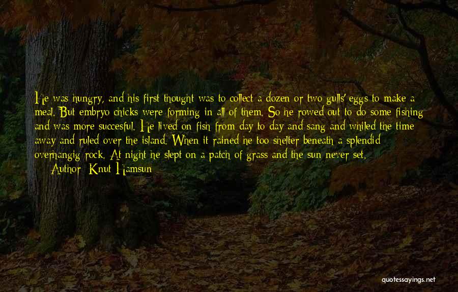 Knut Hamsun Quotes: He Was Hungry, And His First Thought Was To Collect A Dozen Or Two Gulls' Eggs To Make A Meal.