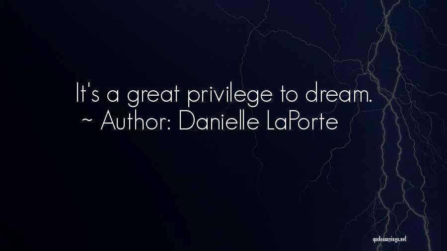 Danielle LaPorte Quotes: It's A Great Privilege To Dream.