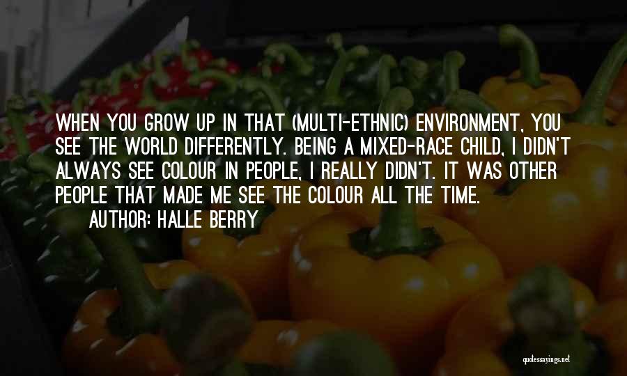 Halle Berry Quotes: When You Grow Up In That (multi-ethnic) Environment, You See The World Differently. Being A Mixed-race Child, I Didn't Always