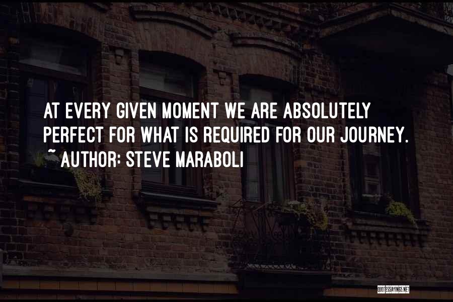Steve Maraboli Quotes: At Every Given Moment We Are Absolutely Perfect For What Is Required For Our Journey.