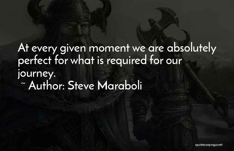 Steve Maraboli Quotes: At Every Given Moment We Are Absolutely Perfect For What Is Required For Our Journey.