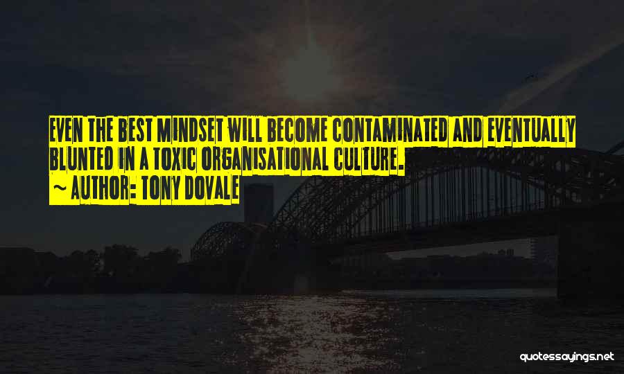 Tony Dovale Quotes: Even The Best Mindset Will Become Contaminated And Eventually Blunted In A Toxic Organisational Culture.